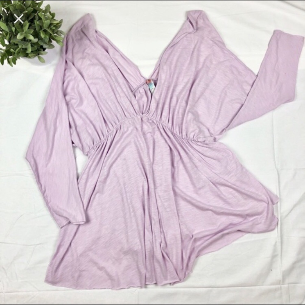Free People Beach Lavender V-neck Cover up/Dress
